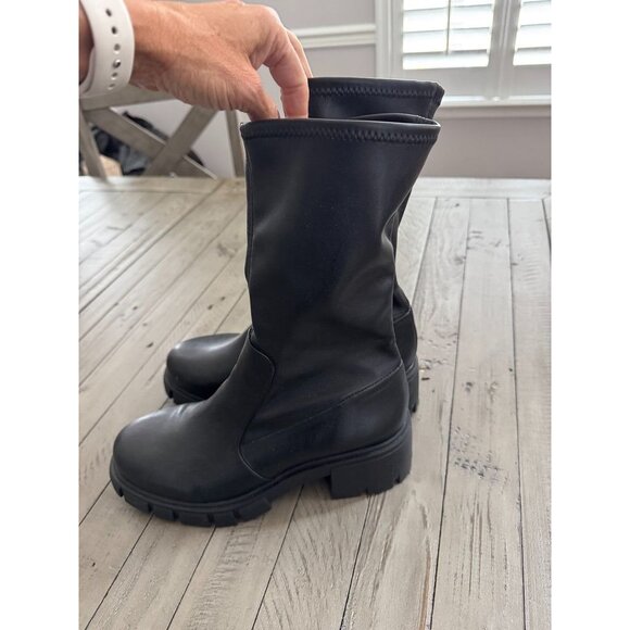 L’INTERVALLE Black Stretch Zip Side Boots Size 41 - Picture 2 of 8